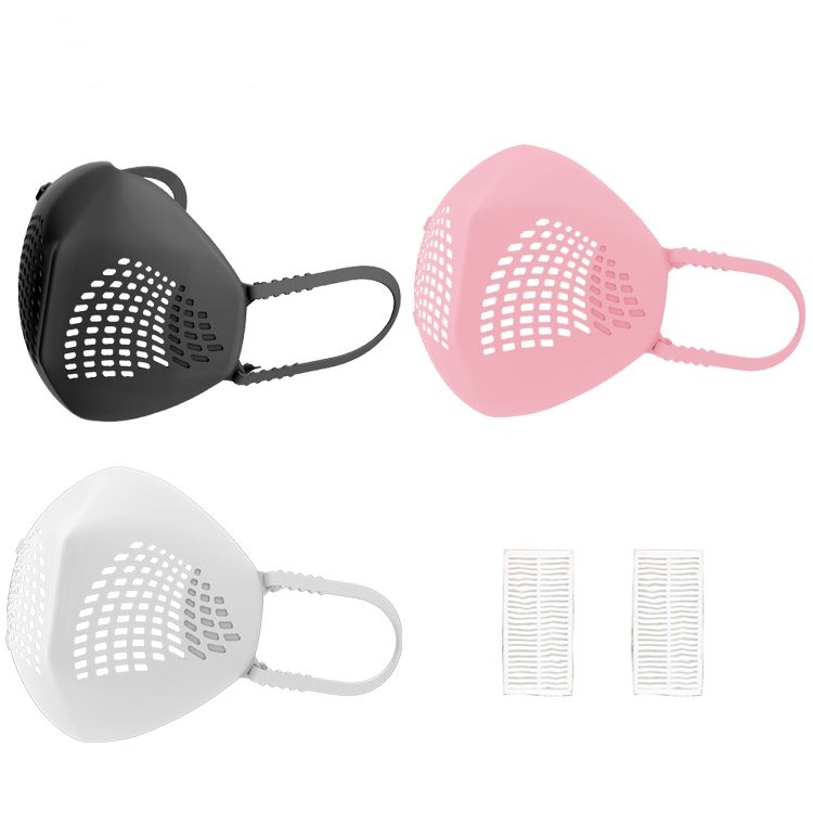 Black/white/pink relacement filter unisex earloop reusable respiratory silicone mask 